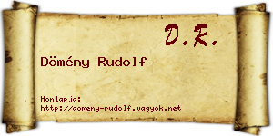 Dömény Rudolf névjegykártya