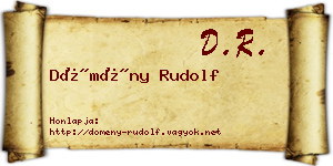 Dömény Rudolf névjegykártya